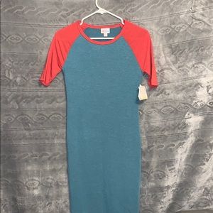 XXS LulaRoe Red and Blue Dress